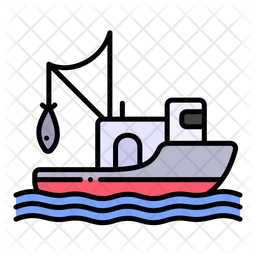Free Fishing Boat Colored Outline Icon Available In Svg Png Eps Ai Icon Fonts
