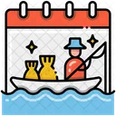 Fishing Holiday Fishing Schedule Fishing Timetable Icon