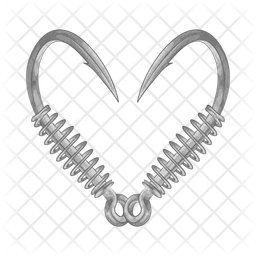 Fishing hook heart  Icon