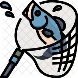 Fishing Net Icon - Download in Colored Outline Style
