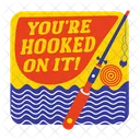 Fishing Rod Hooked Angling Icon