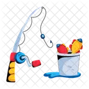 Angler Rod Fishing Rod Fishing Bucket Icon