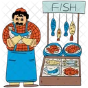 Fishmonger Stall Fishmonger Seller Icon