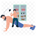 Fitness Training Father And Son Physical Exercise Icon