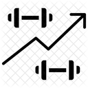 Liniendiagramm Statistiken Hanteln Icon