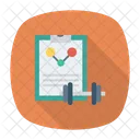 Fitness Chart Dumbbell Weight Icon