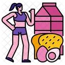 Fitness Girl Fitness Woman Healthy Food Icon