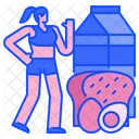 Fitness Girl Fitness Woman Healthy Food Icon