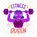 Fitness Queen Weightlifting Workout Icon