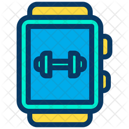 Fitness Watch Icon - Download In Colored Outline Style