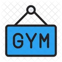 Fitnessstudio Brett Typenschild Symbol