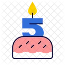 Five Birthday Cake  Icon