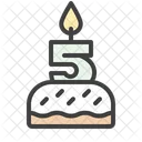 Five Birthday Cake  Icon