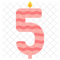 Five Number Candle  Icon