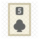 Five Of Clubs Poker Card Casino Icon