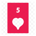 Five Of Hearts Poker Card Casino Icon