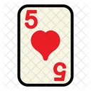 Five Of Hearts  Icon
