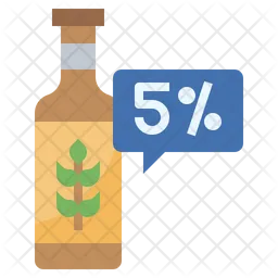 Five Percentage Alcohol  Icon
