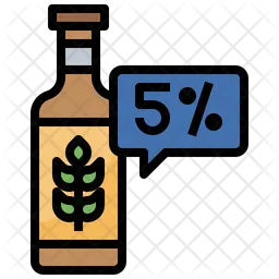 Five Percentage Alcohol  Icon