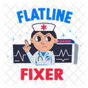 Fixateur De Flatline Cardiologue Soins Infirmiers Icône