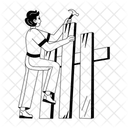 Fixing Fence Repairing Maintenance Icon