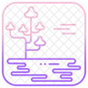 Flache Landschaft  Symbol