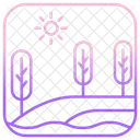 Flache Landschaft  Symbol