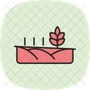 Flaches Ernteland Flach Ernte Symbol
