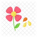 Flachsblüte und -samen  Symbol