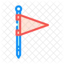 Flag Red Pointer Icon