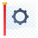 Flag Labor Gear Icon