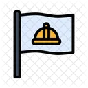Labor Labor Day Flag And Helmet Icon