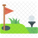 Flag Golf Field Golf Ball Icon