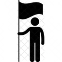Flag Man Holding Man Icon