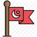 Islamische Flagge Flagge Halbmond Und Stern Symbol