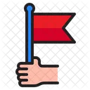 Flagge Hand Belohnung Symbol