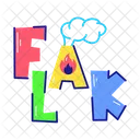Flak Texto Tipografico Nuvem Inchada Icon