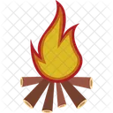 Burning Campfire Camping Icon