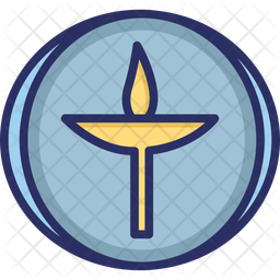 Flaming Chalice Icon - Download In Colored Outline Style