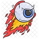 Flaming Eyeball Cartoon Icon