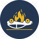 Flaming From Car Engine Accident Automobile Icon