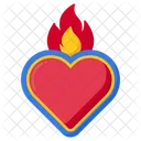 Flaming Heart Burning Heart Heart Fire Icône