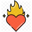 Flaming Heart Burning Heart Heart Fire Icon