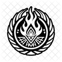 Flaming Burning Tribal Icon