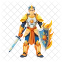 Flaming Knight Character Gaming Icon