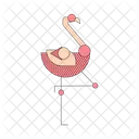 Flamingo Summer Decoration Object Zoo Icon