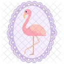 Flamingo picture flame flat illustration  Icon