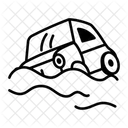 Flash Flood Rainstorm Disaster Icon