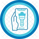 Flashlight Hand Holding Phone Torch Icon