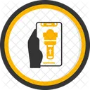 Flashlight Hand Holding Phone Torch Icon